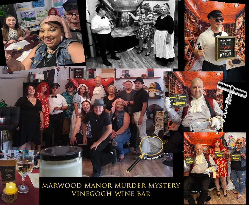 VineGogh murder mystery event collage