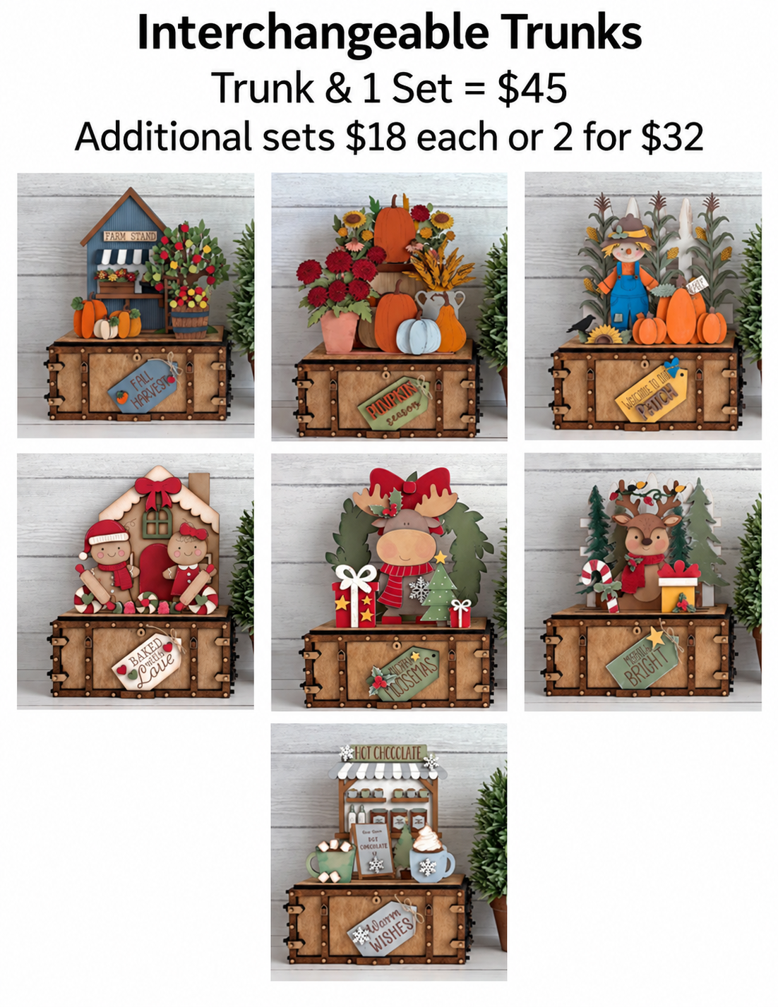 Interchangeable trunk seasonal design options
